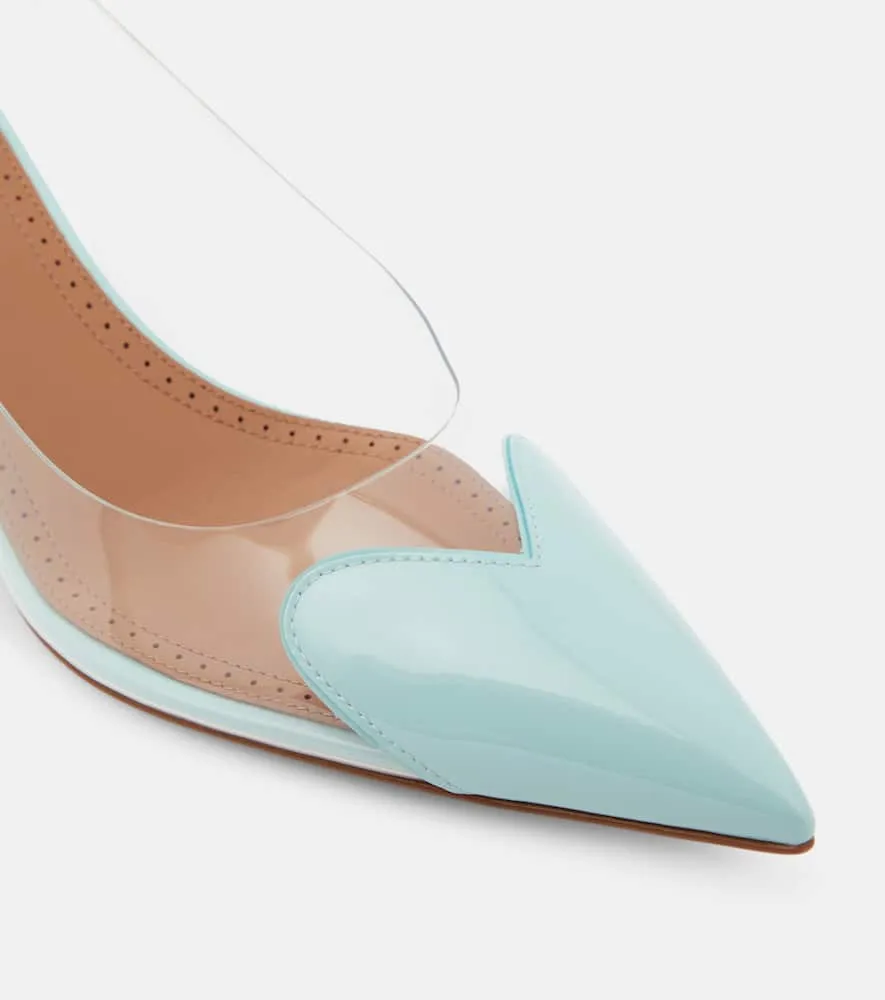 Alaia Le C√Ö¬ìur patent leather and PU slingback pumps