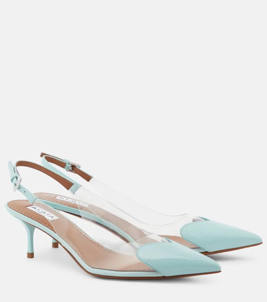 Alaia Le C√Ö¬ìur patent leather and PU slingback pumps