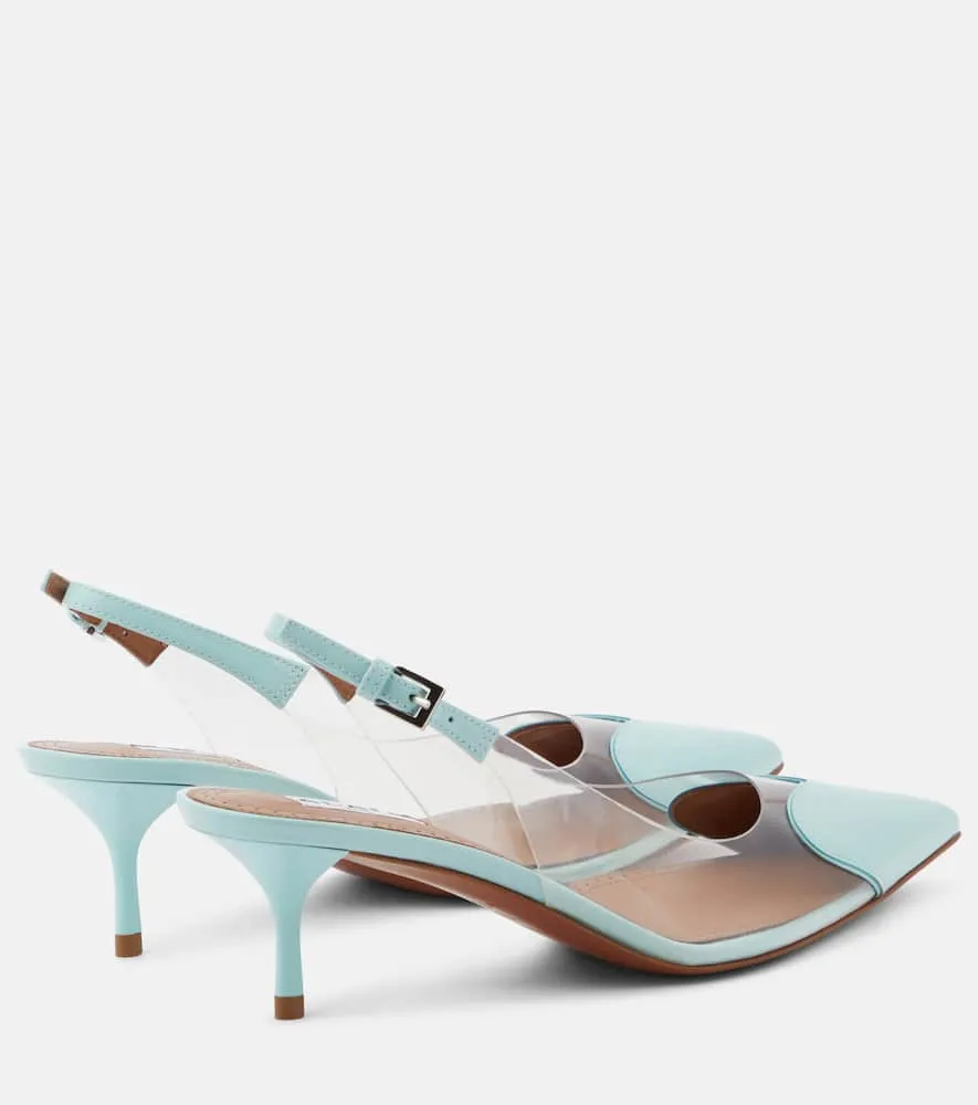 Alaia Le C√Ö¬ìur patent leather and PU slingback pumps