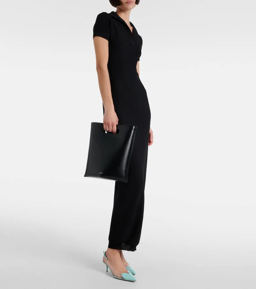 Alaia Le C√Ö¬ìur patent leather and PU slingback pumps