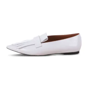 CÉLINE POINTED-TOE FRINGE WHITE FLATS SIZE 36 UK 3 US 6 SHOES LAdies