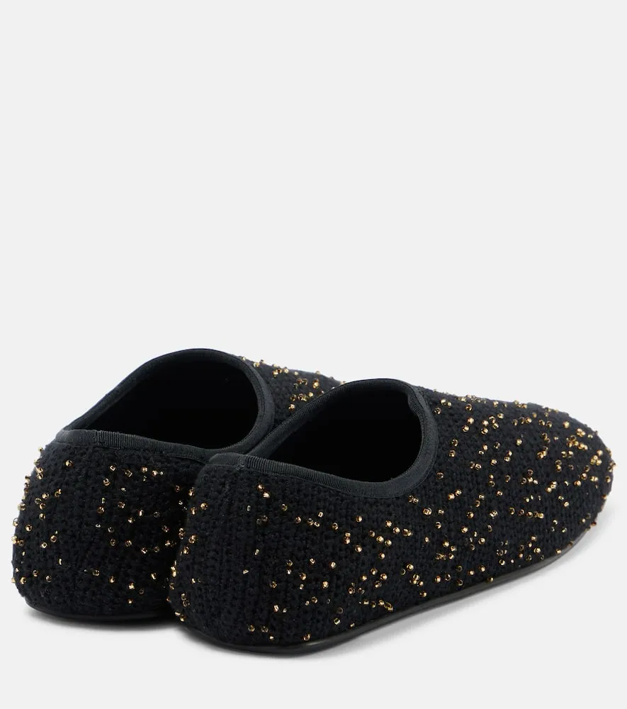 Gabriela Hearst Aris embellished knitted ballet flats
