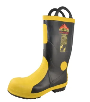HARVIK Fire Fighting Boots with Steel Toe Cap & Steel Midsole Plate