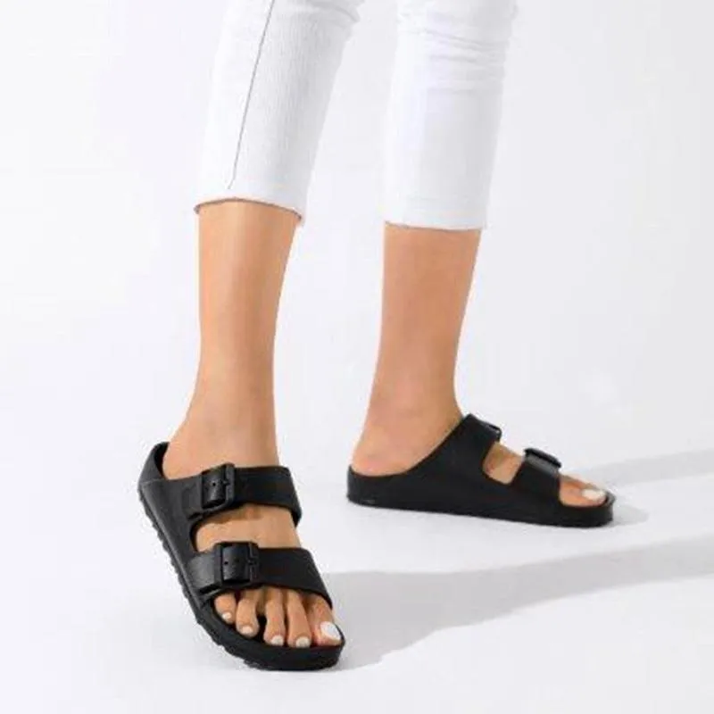 Holster Sundreamer Double Buckle Slip-on Sandals - Black