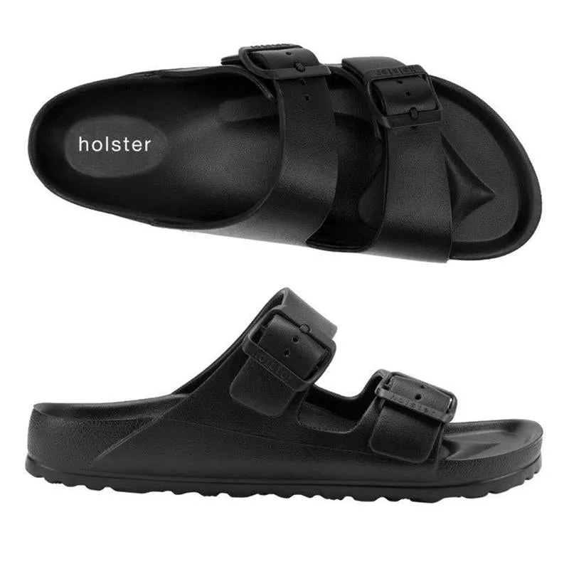 Holster Sundreamer Double Buckle Slip-on Sandals - Black