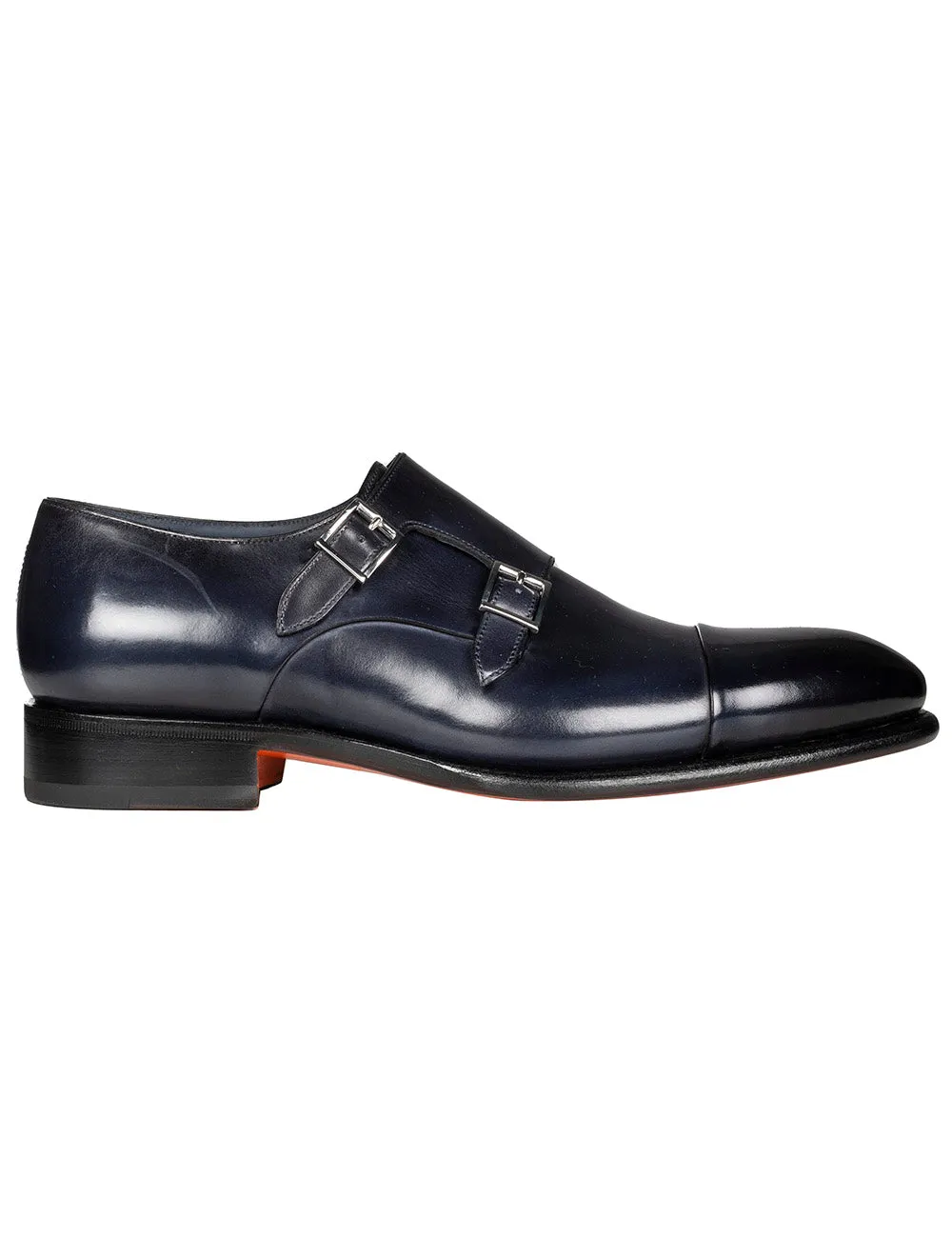 SANTONI Double Monk Shoe Navy