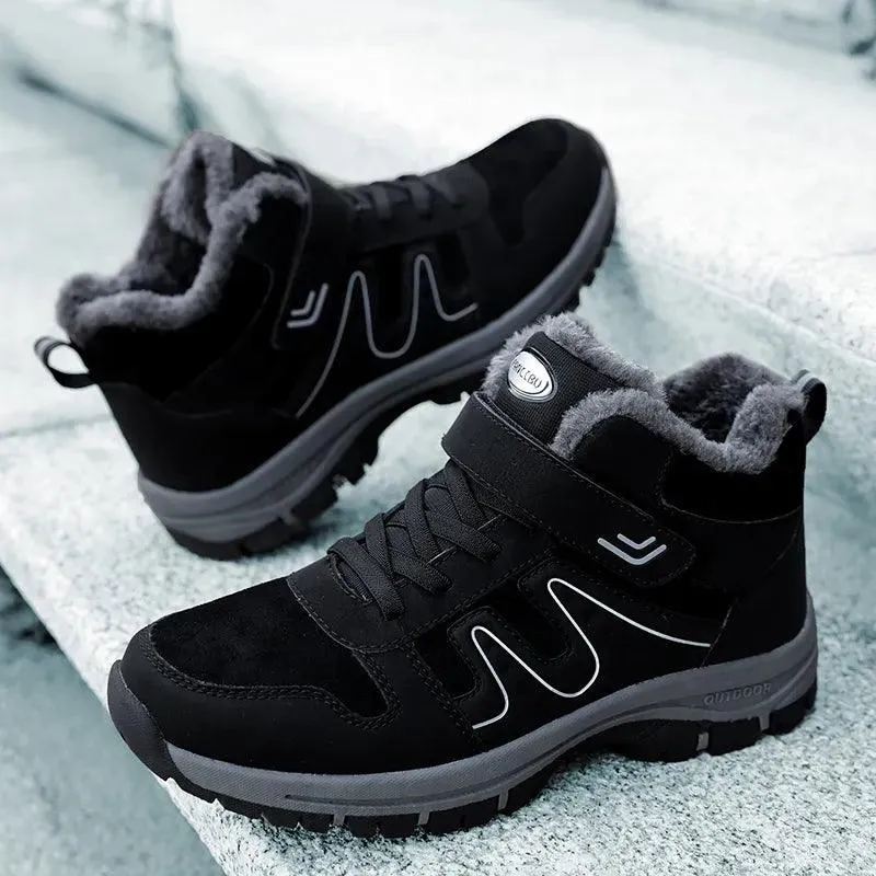 Winter Unisex Boots Waterproof Plush Leather