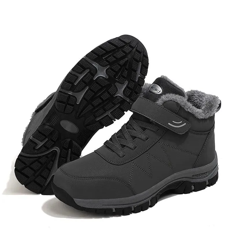 Winter Unisex Boots Waterproof Plush Leather